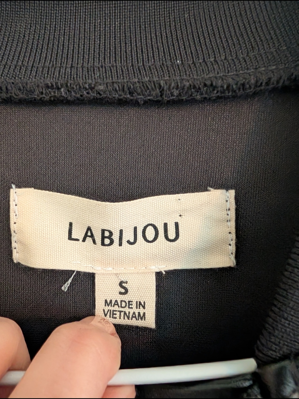 Labijou Black Faux Leather Bomber Jacket - Picture 2 of 3